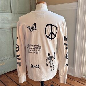 CHNGE Love Peace Power Crewneck Longsleeve Oversized Small Organic Cotton‎